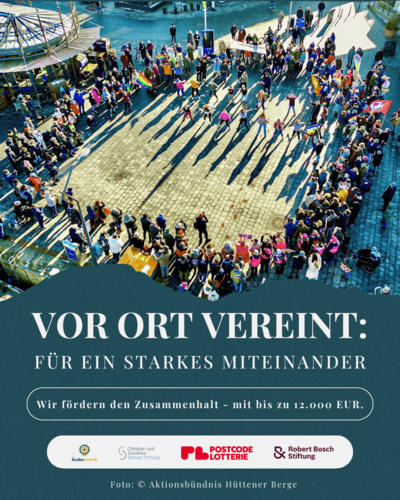 F&ouml;rderprogramm Robert-Bosch-Stiftung - Vor Ort vereint - Bild von Menschen, die einen gro&szlig;en Kreis bilden
